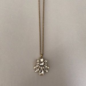 J. Crew Crystal and Gold Pendant Necklace